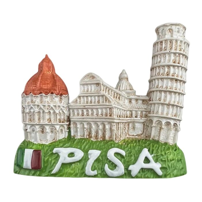 pisa italy fridge magnet – leaning tower resin souvenir for travel lovers – vintage travel keepsake & whiteboard accent
