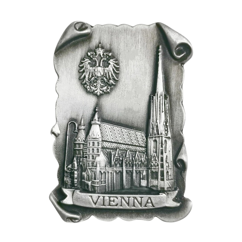 vienna austria cathedral silver fridge magnets – vintage travel collectible & artistic decor piece