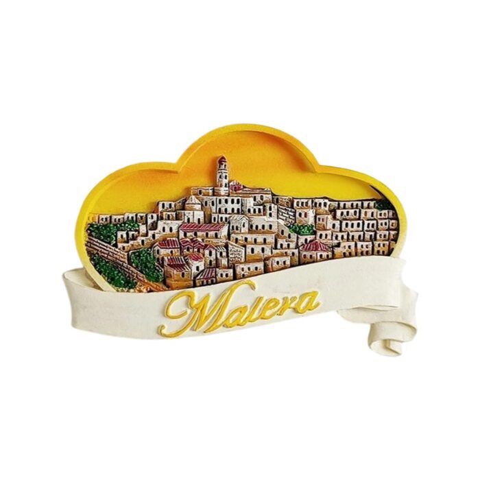matera italy fridge magnet cloud frame old town souvenir & rustic italian keepsake