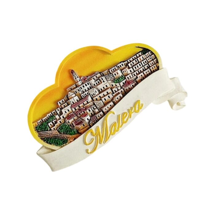 matera italy fridge magnet cloud frame old town souvenir & rustic italian keepsake