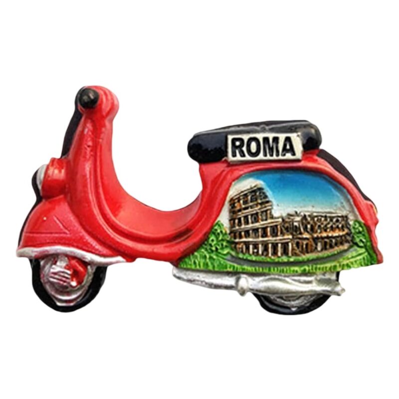 rome italy vespa scooter fridge magnet – iconic colosseum travel souvenir & retro decor accent
