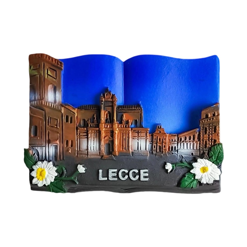 lecce italy fridge magnet baroque cityscape travel collectible & elegant fridge decor