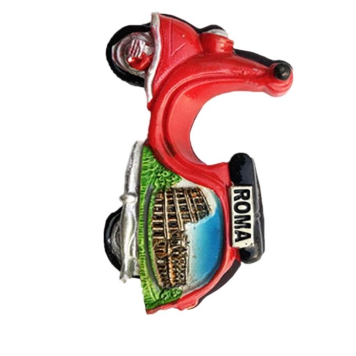 rome italy vespa scooter fridge magnet – iconic colosseum travel souvenir & retro decor accent