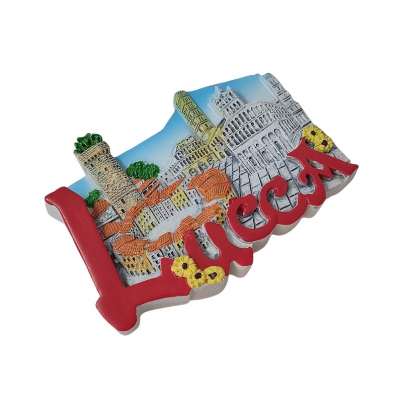 lucca italy fridge magnet ancient roman amphitheater scene, tuscan keepsake & fridge art