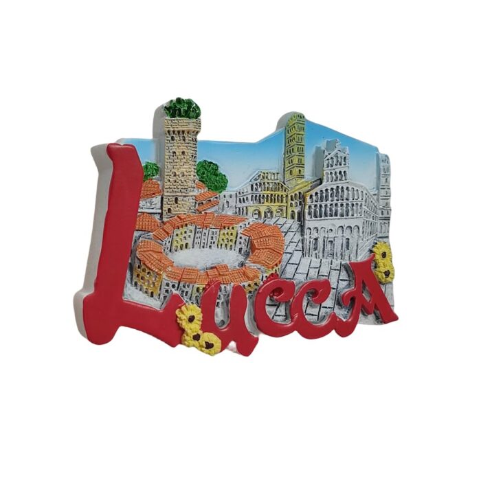 lucca italy fridge magnet ancient roman amphitheater scene, tuscan keepsake & fridge art