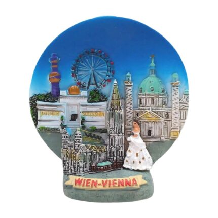 vienna austria fridge magnet – 3d landmark snow globe style, princess theme travel gift & decor piece
