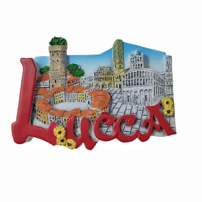 lucca italy fridge magnet ancient roman amphitheater scene, tuscan keepsake & fridge art