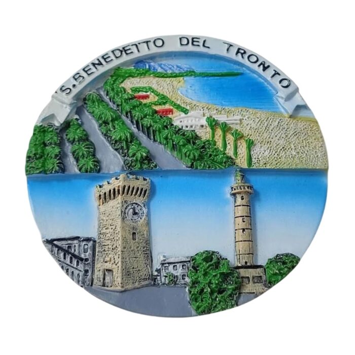 san benedetto del tronto italy fridge magnet adriatic beach and tower souvenir, coastal decor