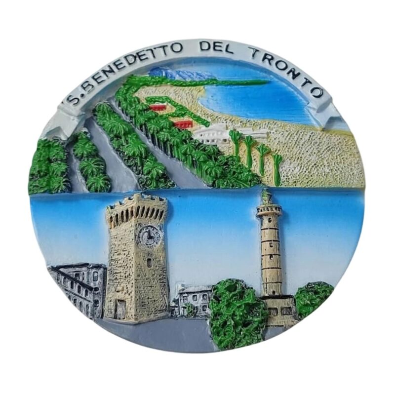 san benedetto del tronto italy fridge magnet adriatic beach and tower souvenir, coastal decor
