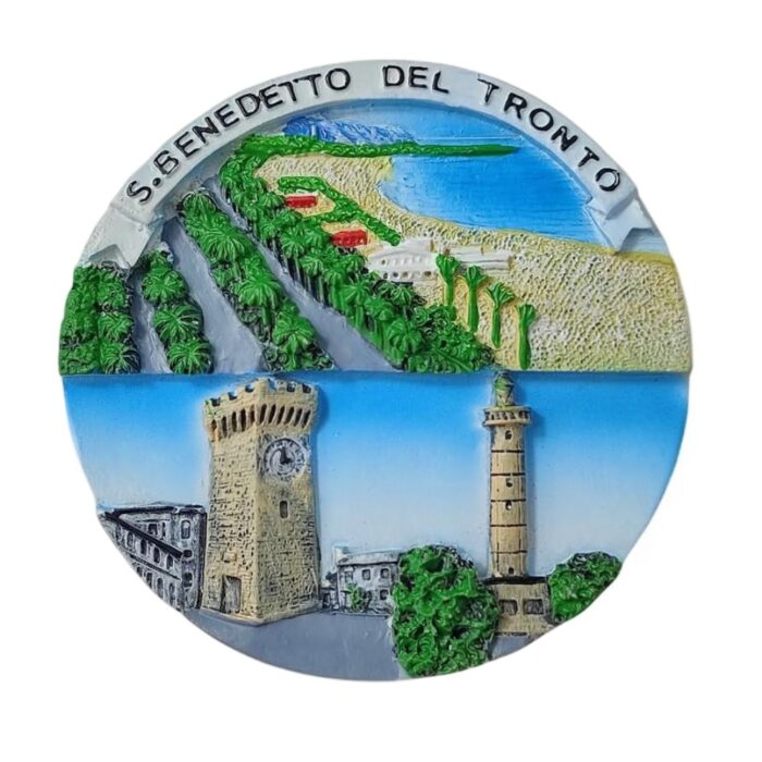 san benedetto del tronto italy fridge magnet adriatic beach and tower souvenir, coastal decor