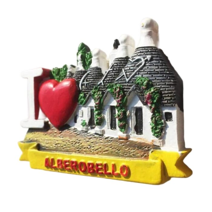 i ❤️ alberobello italy trulli house fridge magnet – puglia region travel keepsake & rustic decor