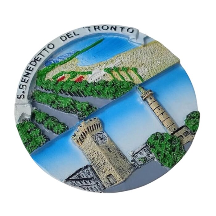 san benedetto del tronto italy fridge magnet adriatic beach and tower souvenir, coastal decor