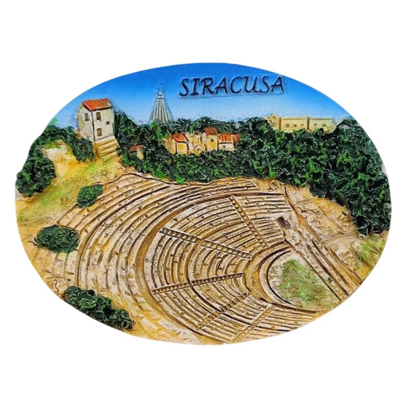 siracusa italy fridge magnet – ancient amphitheater travel souvenir for history buffs & rustic decor