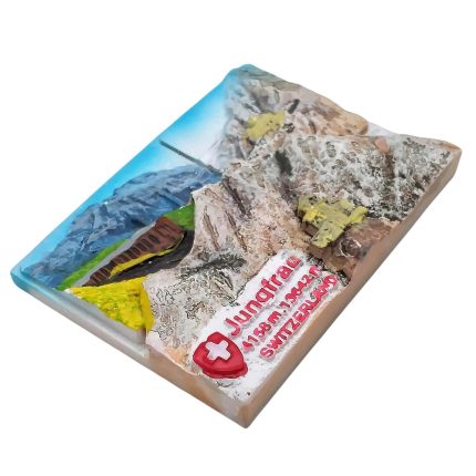 jungfrau mountain fridge magnet – switzerland alps train journey travel souvenir for nature lovers & explorers