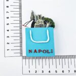 naples italy fridge magnet – iconic napoli landmarks in gift bag design for stylish travel souvenir & fridge charm