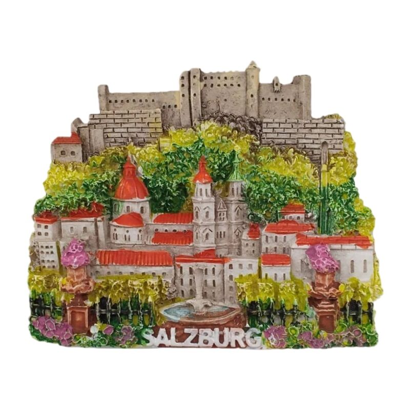 salzburg austria cityscape fridge magnet – scenic travel keepsake & artistic fridge decor