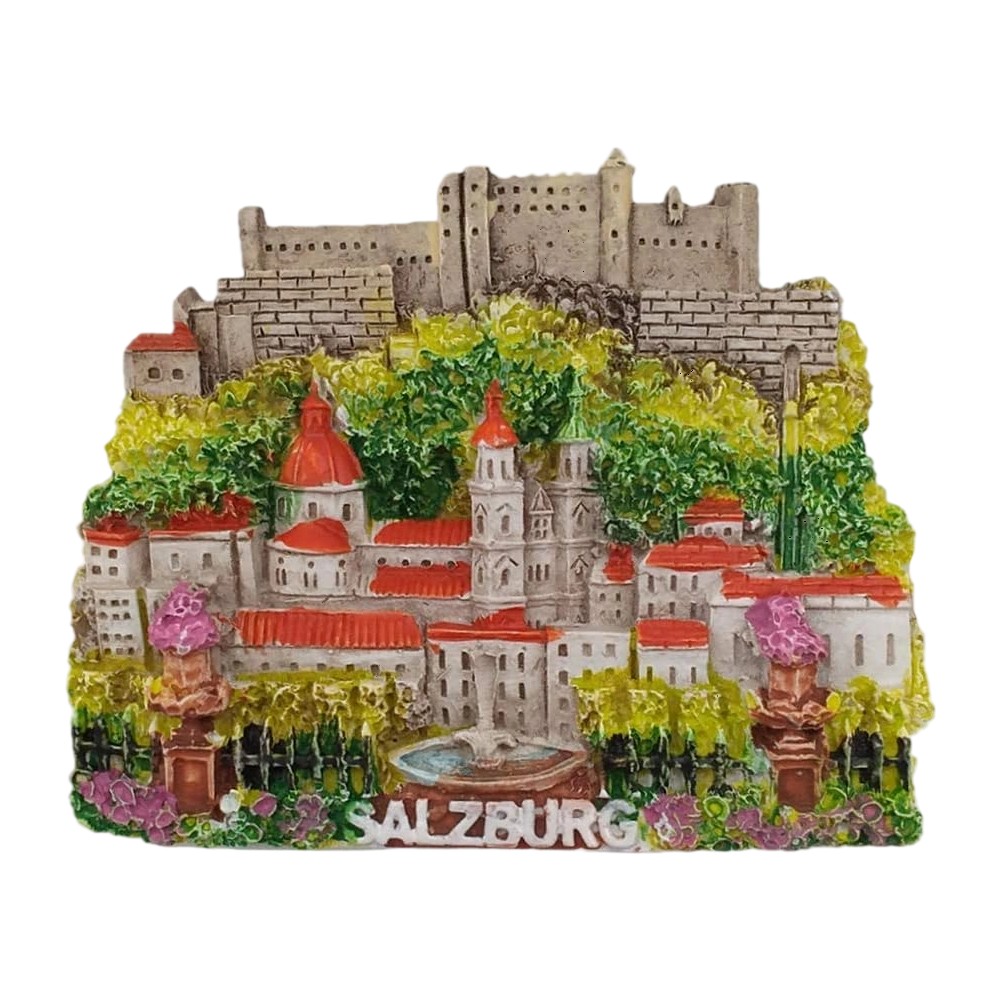 salzburg austria cityscape fridge magnet – scenic travel keepsake & artistic fridge decor