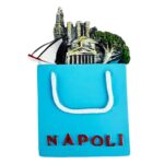 naples italy fridge magnet – iconic napoli landmarks in gift bag design for stylish travel souvenir & fridge charm