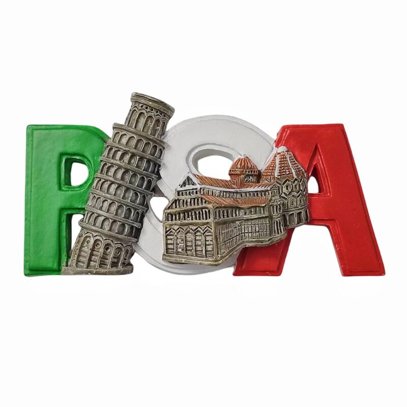 italy pisa & florence fridge magnet leaning tower & duomo combo, italian heritage gift for collectors