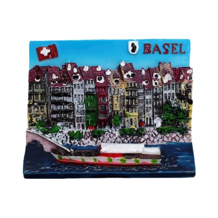 basel switzerland cityscape fridge magnet – colorful souvenir gift for travel lovers and fridge art collectors
