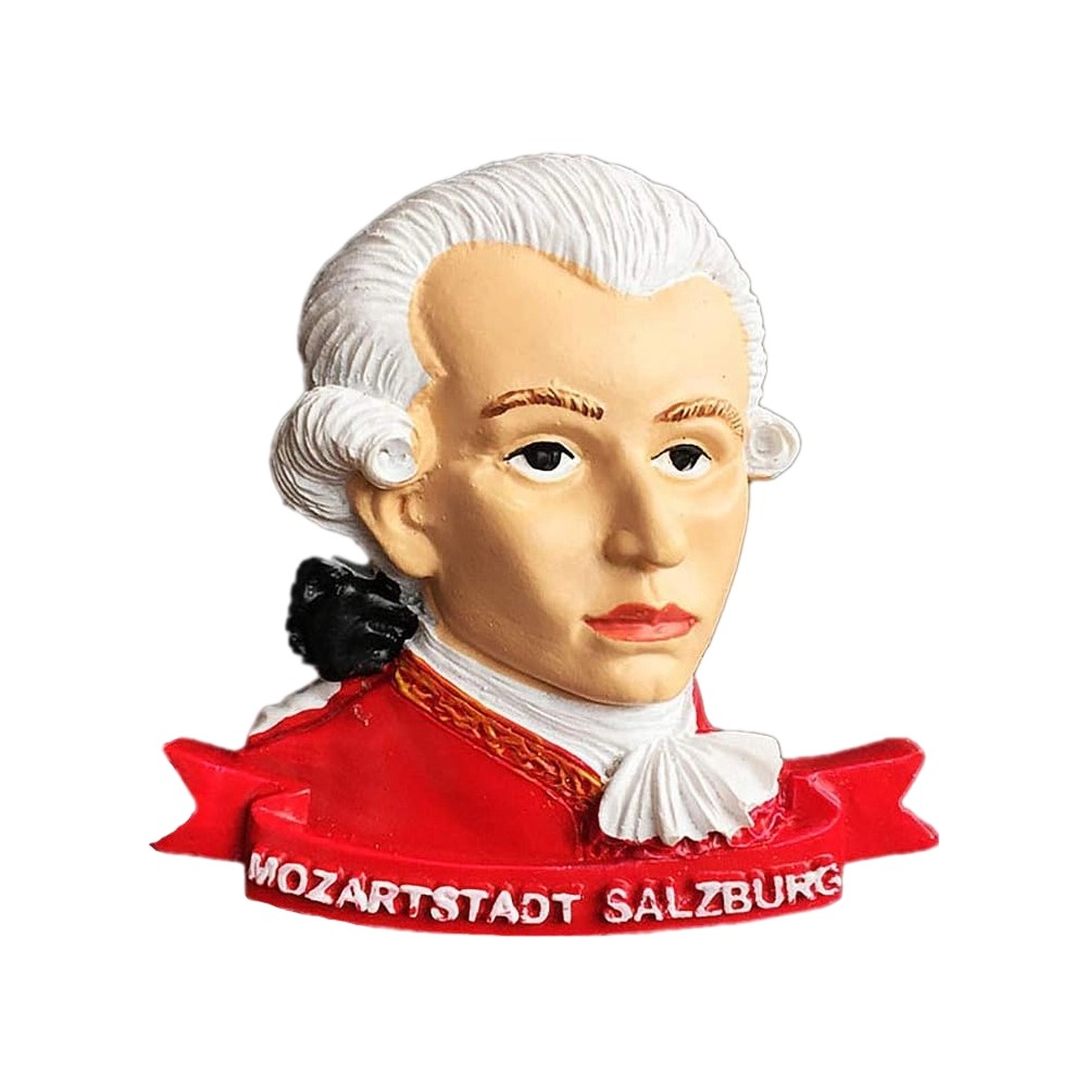 mozart salzburg fridge magnet – classical composer portrait travel souvenir for music lovers & fridge art