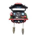traditional swiss chalet fridge magnet – switzerland cuckoo clock style with pinecones for rustic home decor