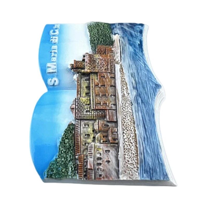 santa maria di castellabate italy fridge magnet – coastal town scene with castle view – seaside travel decor & memo board touch