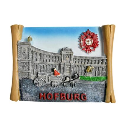 hofburg palace austria fridge magnets – horse carriage scene souvenir & retro whiteboard display