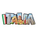 italia lettering fridge magnet – italy landmarks word art souvenir & magnetic decor gift