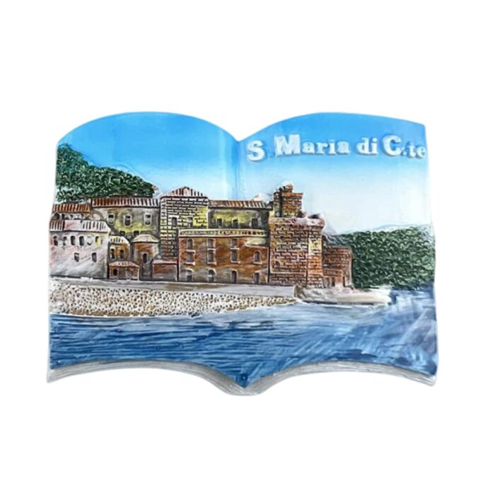 santa maria di castellabate italy fridge magnet – coastal town scene with castle view – seaside travel decor & memo board touch