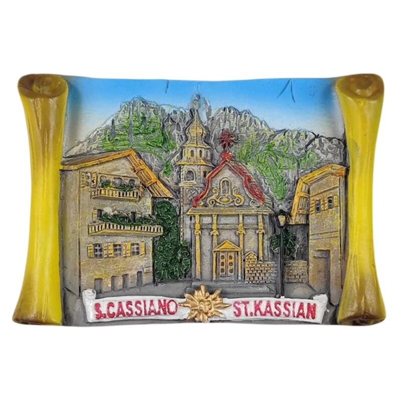 san cassiano italy fridge magnet – alpine village travel souvenir & rustic mountain decor