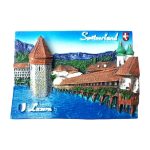 lucerne switzerland fridge magnet – chapel bridge and water tower scenic souvenir for travel lovers & fridge display