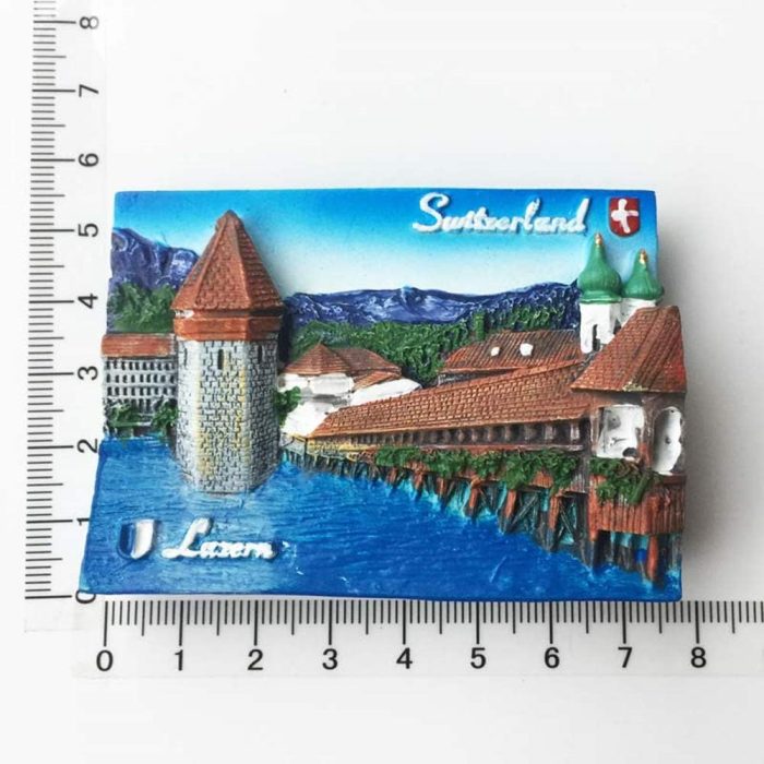 lucerne switzerland fridge magnet – chapel bridge and water tower scenic souvenir for travel lovers & fridge display