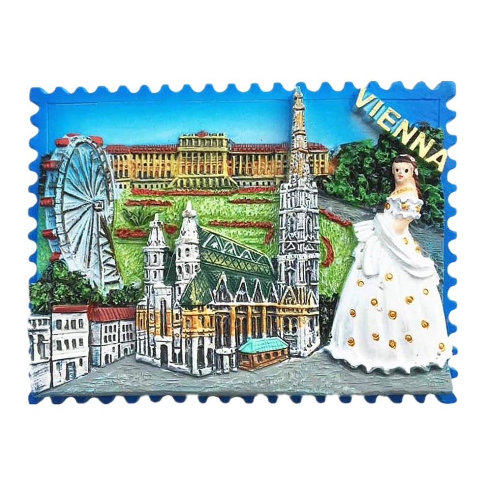 vienna austria fridge magnet – palace & princess design in postcard style, travel gift & romantic decor