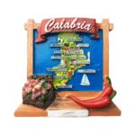 calabria italy map fridge magnet – regional specialties & chili design travel gift & kitchen highlight