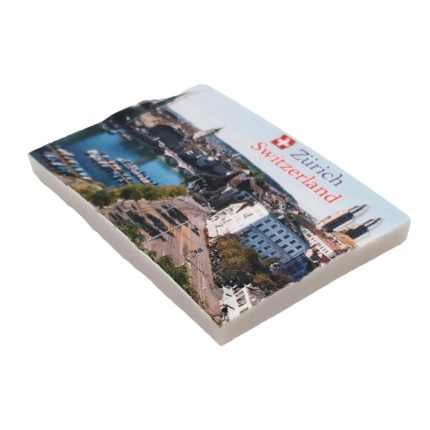 zurich cityscape fridge magnet – switzerland urban river view souvenir for travel enthusiasts & fridge art