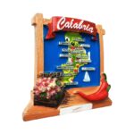 calabria italy map fridge magnet – regional specialties & chili design travel gift & kitchen highlight