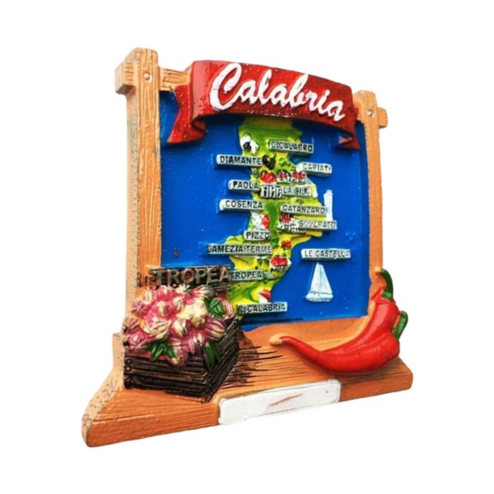 calabria italy map fridge magnet – regional specialties & chili design travel gift & kitchen highlight