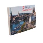 zurich cityscape fridge magnet – switzerland urban river view souvenir for travel enthusiasts & fridge art