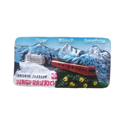 jungfraujoch switzerland 3d mountain fridge magnet – alpine travel souvenir gift for refrigerator or locker decor