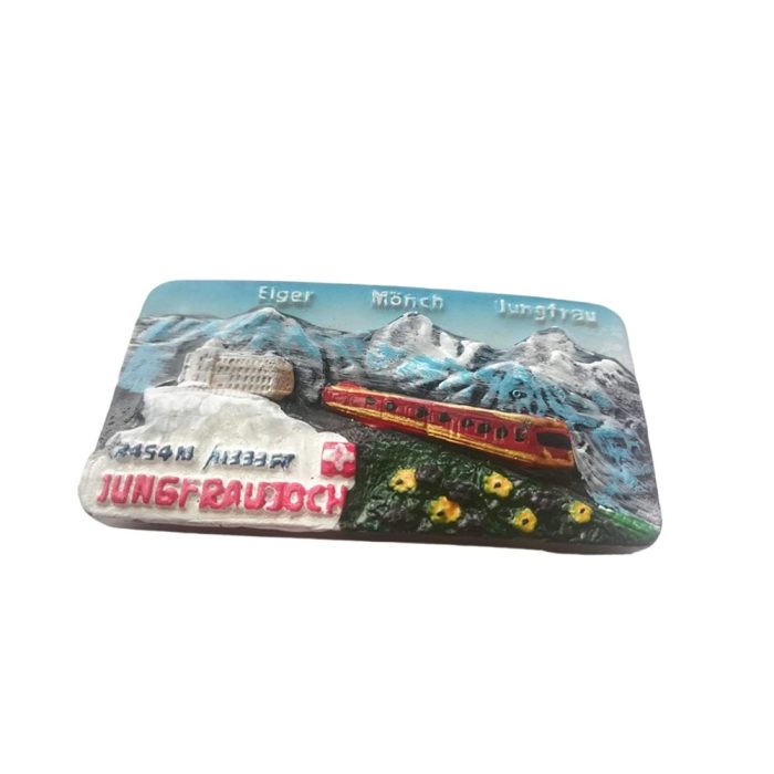 jungfraujoch switzerland 3d mountain fridge magnet – alpine travel souvenir gift for refrigerator or locker decor