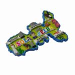 isola d’elba italy fridge magnet island map with landmarks, colorful travel memory for fridge