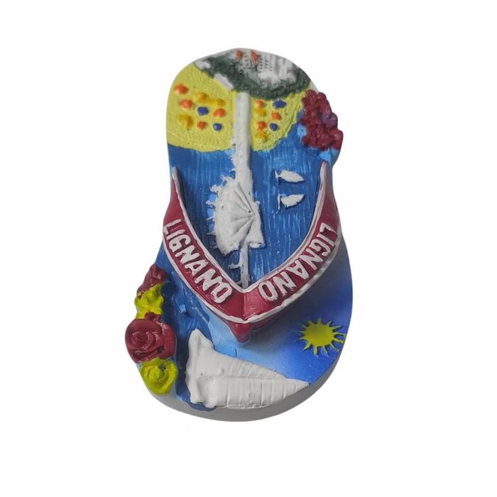 lignano italy fridge magnet flip flop beach scene souvenir, summer vibes travel collectible