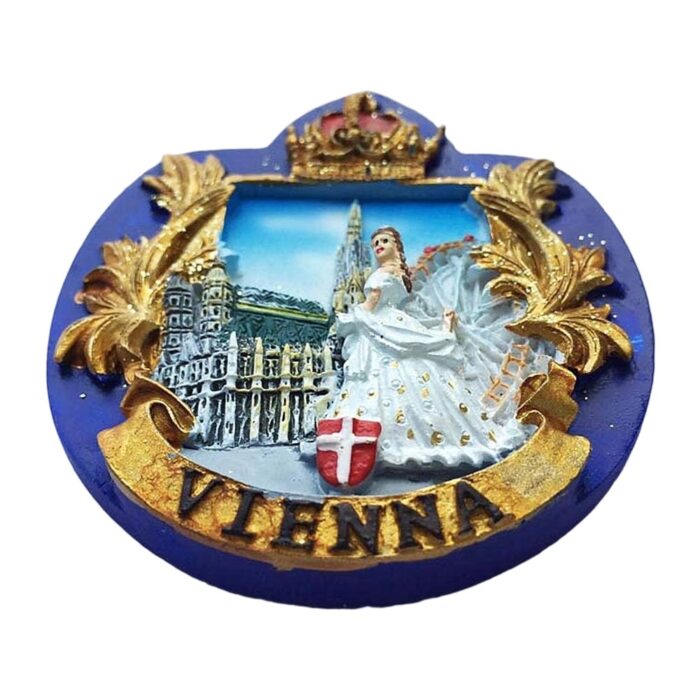 vienna austria fridge magnet – royal princess & cathedral design, elegant travel gift & regal decor
