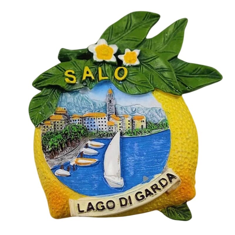 salo lago di garda fridge magnet – lemon themed italian souvenir & lakefront memory gift