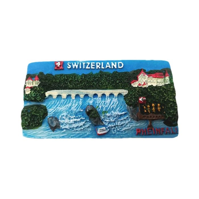 switzerland rhine falls scenic fridge magnet colorful travel souvenir for kitchen or whiteboard decoration