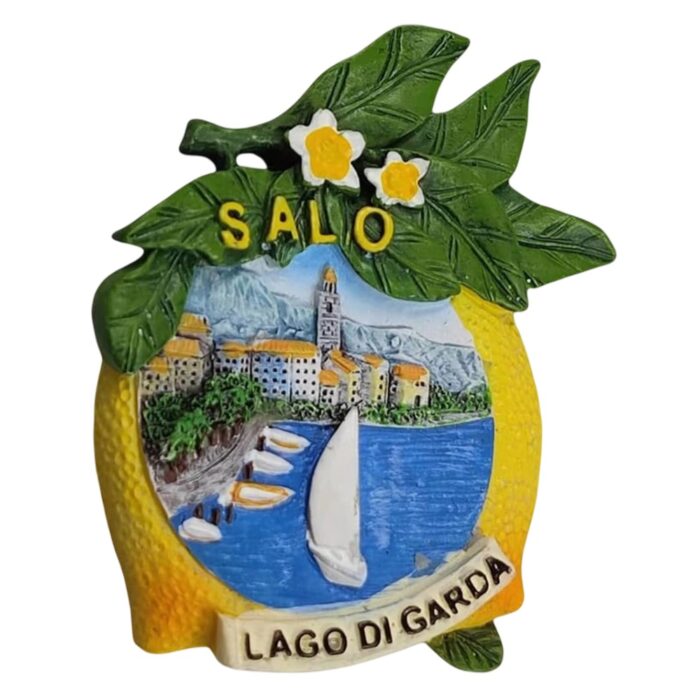 salo lago di garda fridge magnet – lemon themed italian souvenir & lakefront memory gift