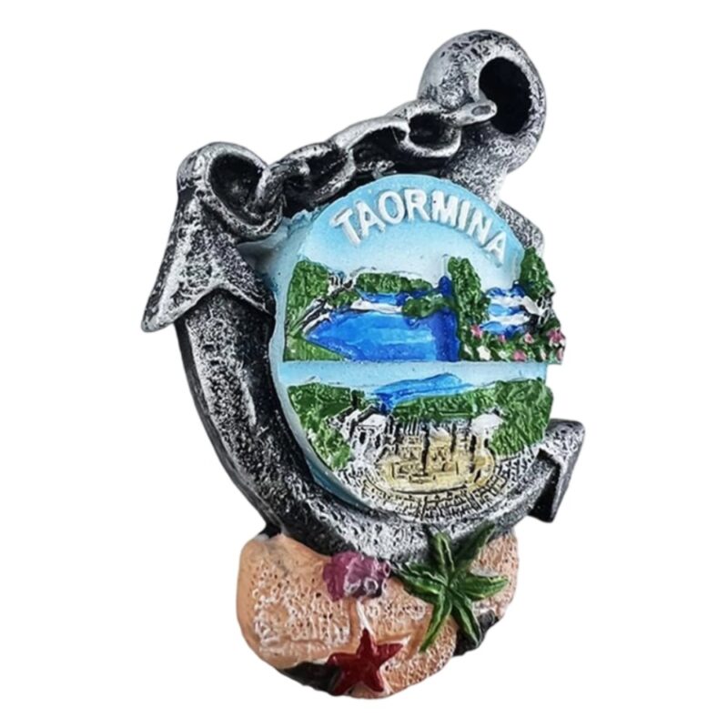 taormina italy fridge magnet – coastal anchor style travel souvenir & nautical fridge decor