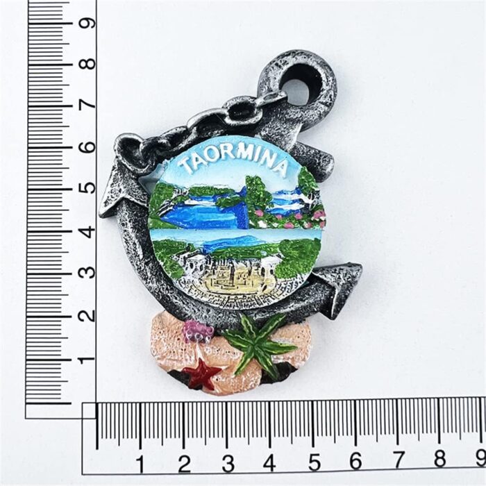 taormina italy fridge magnet – coastal anchor style travel souvenir & nautical fridge decor