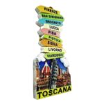toscana italy fridge magnet – colorful direction sign of tuscany cities – regional travel gift